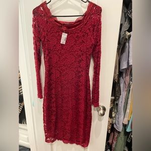 Red lace dress